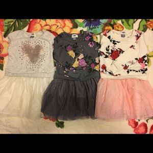 Set of 3 Old Navy Toddler Fleece Tulle Dresses -4T